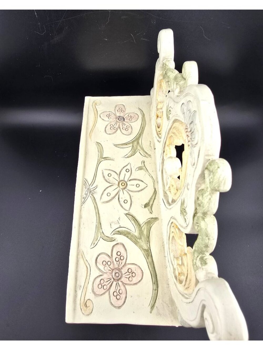 French Filigree Petite Doll Display Bench Hand-Painted - Picture 6 of 14